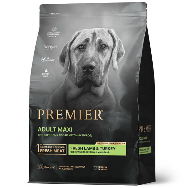 Premier Dog Lamb&Turkey ADULT Maxi (Ягненок с индейкой для соб. крупных пород) 10кг