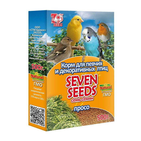 SEVEN SEEDS корм д/всех видов птиц просо 500г (1*12) S110