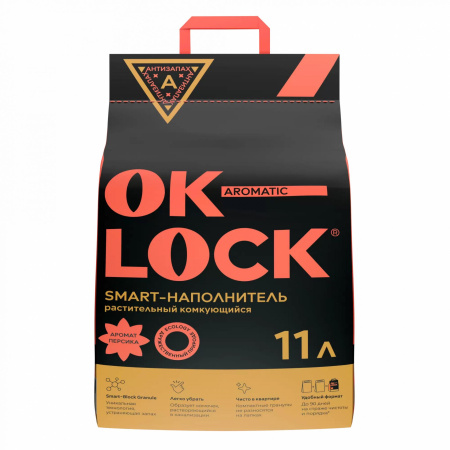 Наполнитель Ok-Lock растительный Персик, 11л