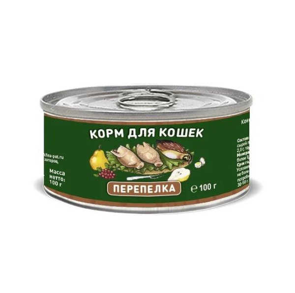 Solid Natura Holistic консервы д/кошек Перепёлка 0,1кг
