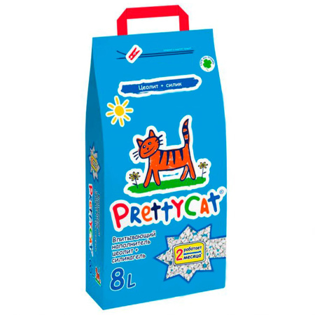 PRETTY CAT наполнитель впитывающий для кошачьих туалетов Naturel 8л/4кг