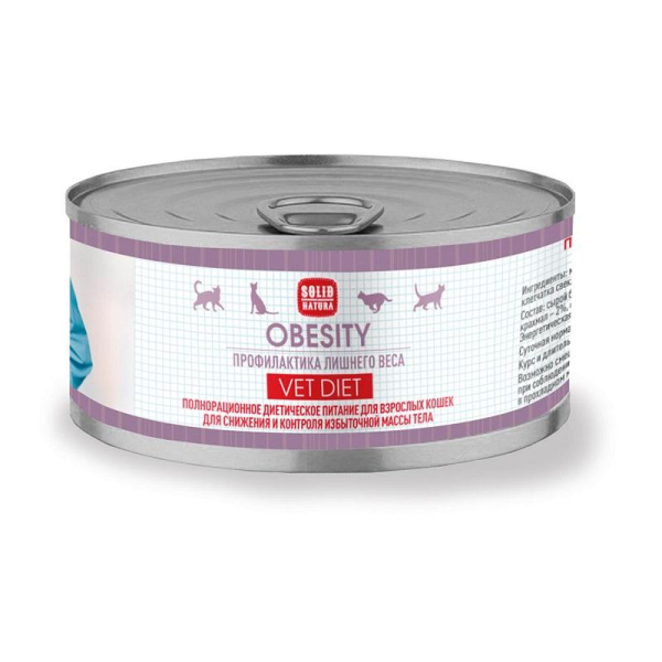 Solid Natura VET Obesity диета для кошек влажный 0,1 кг
