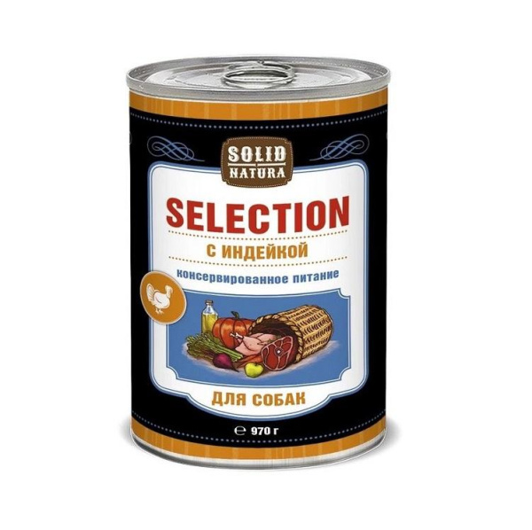 Solid Natura Selection консервы д/собак Индейка 0,97кг