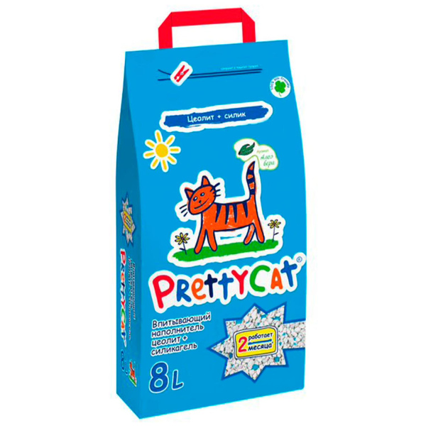 PRETTY CAT наполнитель впитывающий для кошачьих туалетов Naturel с алоэ 8л/4кг
