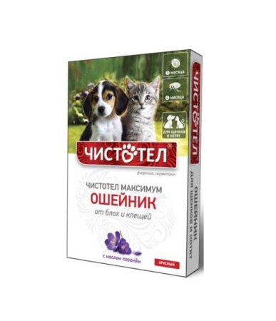 ЧИСТОТЕЛ Ошейник п/б Максимум Юниор д/щенков и котят (красный)