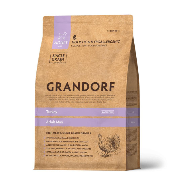 GRANDORF DOG Turkey MINI Индейка для взрослых собак мелких пород 3кг